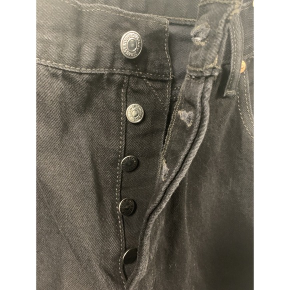 Levi's 501 Regular Fit Straight Leg  Button Fly Denim Jeans Mens 36x32 Black - Picture 4 of 10